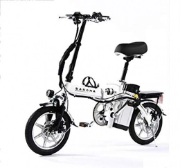 TX Bici TX Mini Bicicletta elettrica Pieghevole Piccolo motorino Lega di Alluminio con contatore Intelligente, Telefono Ricaricabile, 60-80 km, 4 Assorbimento degli Urti, White