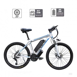 UNOIF Bici elettriches UNOIF Bike Mountain Bike Bici elettrica con 21 velocità Shimano Transmission System, 350W, 13Ah, 36V la Batteria agli ioni di Litio, da 26" Pollici, Pedelec City Bike Leggero, White Blue