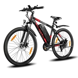 VARUN Bici elettriches VARUN 27, 5" E-Mountain Bike Donna Uomo con Batteria rimovibile 48V 13Ah Motore 250W e Shimano 21 Velocità Bici Elettrica Endurance 55-100KM（Rosso）