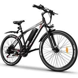 VARUN Bici elettriches VARUN Bicicletta elettrica da donna Mountain bike elettrica da uomo in lega di alluminio 26" Bicicletta elettrica con batteria agli ioni di litio rimovibile da 250 W 36 V 10, 4 Ah (360 Wh) (Rosso)