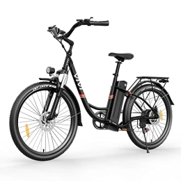 Vivi Bici elettriches Vivi Bicicletta elettrica da 26" Bicicletta elettrica per adulti, da donna, 250 W, E-Bike con batteria al litio rimovibile 8 Ah, Shimano a 7 velocità (Nero)