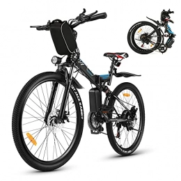 Vivi Bici elettriches Vivi Bicicletta elettrica da uomo e da donna, 26 pollici, mountain bike da 350 W, 36 V, 10 Ah, batteria al litio e Shimano a 21 marce, colore: nero