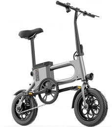 WANGCAI Bici elettriches WANGCAI Pedal Electric Car Pieghevole Bici elettrica, Telaio in Lega a Due Ruote Mini Ultra Lightweight motorino, velocità Massima 25 km / h, Ambientazione Esterna Avventura (Color : Grey)