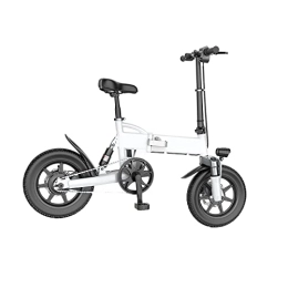 WASEK Bici elettriches WASEK Bicicletta elettrica da 14 pollici, Scooter per adulti per biciclette, Bicicletta pieghevole elettrica, Mini bicicletta elettrica (white 5.2A)