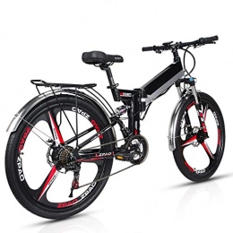 Wheel-hy Elettrica Pieghevole Bicicletta Mountain elettrica Bici Unisex, 350W 48V 10.4Ah, Shimano 21 velocit Freni a Disco