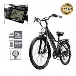 WHYTT Bici elettriches WHYTT Bicicletta elettrica da 26 Pollici Sport Pieghevole Mountain Bike Adulti, Bici da Città da 300 W, Forcella Ammortizzata a Molla d'olio, Bicicletta a pedalata assistita, Lunga Durata