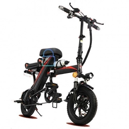WMZX Bicicletta elettrica, Scooter al Litio da 30 km con Batteria al Litio da 12 Pollici, Auto elettrica for Adulti Portatile Ultraleggera, carico 250 kg (Color : Black, Size : 18A)
