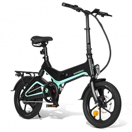 Wodeni Bici elettriches Wodeni Electric Folding Bike Bicycle Disk Brake Portable Adjustable for Cycling Outdoor Nero