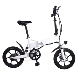 WUYANJUN Bici elettriches WUYANJUN Biciclette elettriche per Adulti, Biciclette elettriche Pieghevoli da 250W, Pneumatici Pneumatici da 16 Pollici, Freni elettronici a Disco, carico di 120 kg, modalità 3 velocità