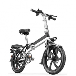 WXDP Bici elettriches WXDP Semovente Bicicletta elettrica Pieghevole da Città, Motore da 350 W a 7 velocità, Batteria Rimovibile da 48 V, 20 Pollici, Bici da Viaggio, Bici elettrica, Freni a Doppio Disco, Ingranaggi c