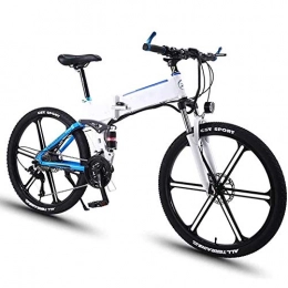 WXX Bici elettriches WXX Adulti elettrica Mountain Bike, 26 Pollici in Lega di Alluminio Pieghevole Bike350w 36V / 8Ah Batteria al Litio Bicicletta elettrica 27 velocità Power Bike, Bianca