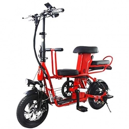 WXX Bici elettriches WXX Bicicletta Elettrica Pieghevole Portatile da 400 W Bicicletta da Città Portatile in Acciaio al Manganese Ad Alto Tenore di Carbonio Bicicletta da Città 48V, per Passeggiate All'aperto, Rosso, 25AH