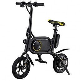 WXX Bici elettriches WXX Fold Portatile Pieghevole Bici elettrica, 12 Pollici 36V E-Bike con 5.2AH Batteria al Litio 350W Città Biciclette, Doppio Freno a Disco (capacità di carico: 120Kg), Black Yellow