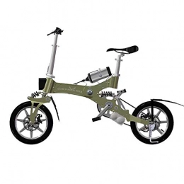 WYYSYNXB Bici elettriches WYYSYNXB Bicicletta per Adulti Pieghevole Bike Elettrica in Lega di Alluminio Verde