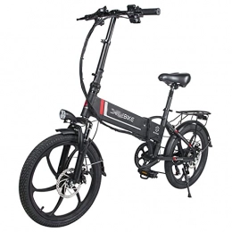 WZW Bici elettriches WZW D30 Pieghevole Mini Bicicletta Elettrica per Adulti 350W 48V10Ah Montagna Ebike Kit 20 Pollici 7 velocità Ingranaggi Elettrico Bicicletta per Adulti Uomini Donne (Colore : Nero)