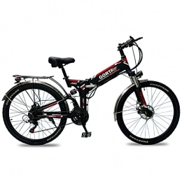 WZW Bici elettriches WZW Q5 26" Adulti Montagna Bicicletta Elettrica 500W LCD Schermo Pieghevole Ebike 48V / 10Ah Incorporato Litio Batteria Elettronico Bicicletta 21 velocità Ingranaggi (Colore : A)