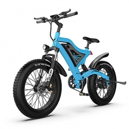 WZW Bici WZW S18 Mini Adulti Montagna Bicicletta Elettrica 500W 20 Pollici 4.0 Grasso Pneumatico Ebike Kit 48V 15Ah Spiaggia Neve Città Elettronico Bicicletta per Uomo da Donna (Colore : Blu)