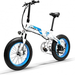 Brogtorl Bici elettriches X2000 48V 14.5ah 1000W 20 pollici grasso bici elettrica pieghevole mountain bike motoslitta (blu, Una batteria)