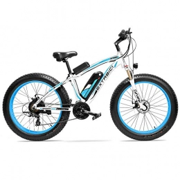 Extrbici Bici elettriches Xf660 500 W / 48 V 1000 W bicicletta elettrica 26'X4.0 Big Shimano cambio bicicletta neve Beacn velocità di viaggio 7 / 21 Mountain Bike Ebike disco freno, blau 1000W