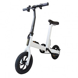 XHDY Bicicletta elettrica Pieghevole Bicicletta Pieghevole per Adulti Portatile da 12 Pollici Motociclo con Freno a Disco-Bianca_12in
