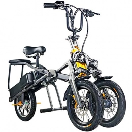 XWQXX Scooter Elettrico Pieghevole a Tre Ruote, Bici elettrica Pieghevole a Tre Ruote,Black-OneSize