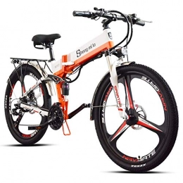 XXCY Bici elettriches XXCY 350W / 500W Bici elettrica da Montagna Mens ebike Bicicletta Pieghevole MTB Shimano 21 velocità Arancione (Arancione, 500W)