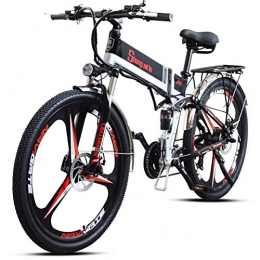 XXCY Bici elettriches XXCY 500w / 350w Bici elettrica da Montagna Mens ebike Bicicletta Pieghevole MTB Shimano 21 velocità (Nero 350w)
