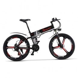 XXCY Bici elettriches XXCY 500w / 350w Bici elettrica da Montagna Mens ebike Bicicletta Pieghevole MTB Shimano 21 velocità (Nero, 350W)