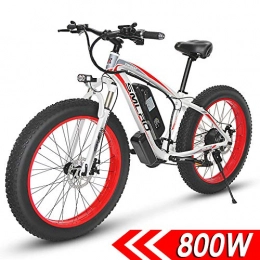 XXCY Bici elettriches XXCY Bicicletta Elettrica da Montagna 800w 15ah, 21 velocità, Freno A Disco, Bici da Neve (Red)