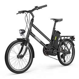 YADEA Bici elettriches Yadea Biciclette Elettriche E-Bike City Bike Elettrica 20'' Bicicletta elettrica ad altezza regolabile con batteria al litio removibile da Cambio a 7 velocità Motore centrale da 250 W per donne adulte