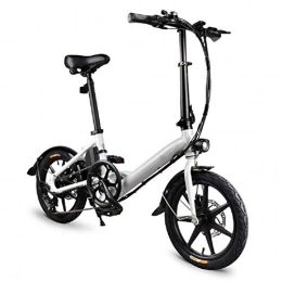 YANGMAN-L Folding EBike, 250W 6-velocità in Alluminio Bicicletta elettrica con Il Pedale per Adulti e Ragazzi 16" Bici elettrica 15mph con 36V / 7.8AH agli ioni di Litio,Bianca