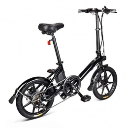 YANGMAN-L Bici elettriches YANGMAN-L Folding EBike, 250W 6-velocità in Alluminio Bicicletta elettrica con Il Pedale per Adulti e Ragazzi 16" Bici elettrica 15mph con 36V / 7.8AH agli ioni di Litio, Nero