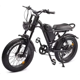 Yesbon E-Bike, Bicicletta elettrica MTB City Ruote da 4 * 20 Pollici, Batteria da 48 V 15,6 Ah Staccabile, Freno a Disco Meccanico — Bici elettrica 7 velocità,Nero
