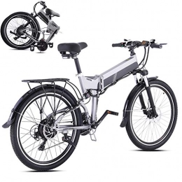 Ylight Bici Ylight 26" Bici Elettrica Pieghevole, 48V 500W, Motore Potente, Mountain Bike Grassa, Pedalata Assistita Snow Bike, Grigio