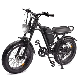 Yuirshion Bici elettriches Yuirshion Bicicletta elettrica 20 x 4 Fat Tire 15, 5 MPH Snow Beach Mountain E-Bike con batteria massiccia rimovibile da 48 V 15 Ah, Shimano a 7 marce