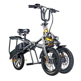 YWX Bici elettriches YWX Bici Elettrica, Triciclo Elettrico per Adulti Pieghevole A Tre Ruote, Elettrica Mountain Bike, Scooter Fino A 30 Km / H Doppio Batteria al Litio, Tre modalità di velocità
