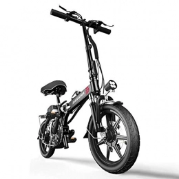 ZBB Bici ZBB Biciclette elettriche Materiale Pieghevole in Alluminio Portatile Leggero per Adulti con Batteria agli ioni di Litio da 48 V Ruote da 14 Pollici Biciclette con Luce Anteriore a LED, 100to150KM