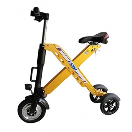 Zidao Folding Triciclo e-Bike, Mini Piccolo Bicicletta elettrica per Gli Adulti Uomini Donne Citypendeln Ultralight velocità Massima di 25 km all'ora,Giallo