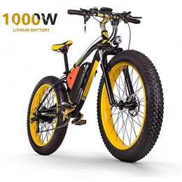 ZLZNX Bici ZLZNX E-Bike da 26"per Bici Elettrica per Mountain Bike Fat Tire con Batteria al Litio 48v 16ah / 1000w e Bici Elettrica con Freno a Disco Idraulico a Sospensione Completa a 21 velocit, Giallo