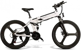 ZMHVOL Bici elettriches ZMHVOL Ebikes, Bicicletta elettrica Batteria al Litio Pieghevole Alimentazione di Montagna Cross-Country Mountain Bike Leggero commutatore Intelligente Fitness 48V ZDWN (Color : White)