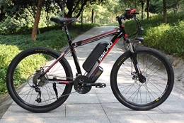 ZXL Bici elettriches ZXL Mountain Bike Elettrica, Bicicletta Elettrica 26 '' 1000W con Batteria Agli Ioni Di Litio Rimovibile 48V 15Ah 27 Velocità (Bianco-Rosso), Nero Rosso