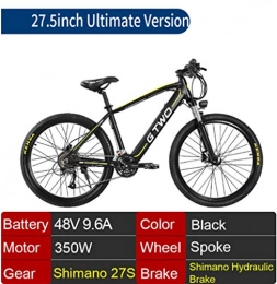 ZXM Bici ZXM Mountain Bike da 26 / 27, 5 Pollici, Bici elettrica al Litio da 350 V con Batteria al Litio da 48 V 9, 6 Ah, Forcella di Sospensione bloccabile MTB a 5 Pedali