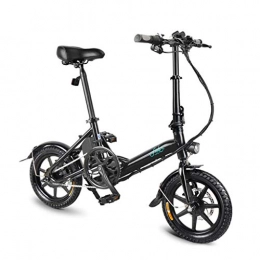 ZYQ Bici elettriches ZYQ Folding Bike Elettrico, 7.8Ah 36V Mini E-Bike 250W con 25 Km / H di velocit Regolabile per L'adulto Unisex, Fari A LED Inclusi E Cerchi da 16" Bicicletta Elettrica, Nero
