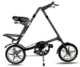ZLYJ Bici pieghevoli 16 "Mini Bicicletta Pieghevole Portatile Pieghevole Bici Città Doppio Freno Disco Telaio In Alluminio Per Adulti Black, 16inch
