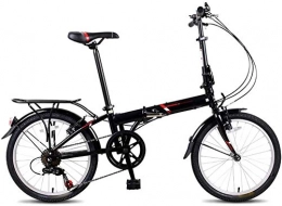mjj Bici 20 ganci pieghevoli per bicicletta 33LB, telaio in acciaio al carbonio, 7 velocità, pieghevole, per città, bicicletta urbana con supporto posteriore, piegati in 10 secondi