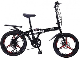 mjj Bici 20 in 7 marce, sospensione completa per mountain bike, bicicletta pieghevole e portatile, con freno a disco doppio, per adulti e adolescenti B.