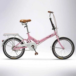 BEIGOO Bici 20" Mini Bicicletta Pieghevole, Adulto Uomo Donna Leggera Bici da Cittagrave; Pieghevole, Single Speed elaio in Acciaio al Carbonio Biciclette-Rosa-20pollici