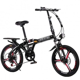 YSSJT Bici pieghevoli 20 pollici pieghevole mountain bike 6 velocità telaio in acciaio al carbonio ammortizzatore V-brake all-terrain adulto maschio e femmina pieghevole bike-nero