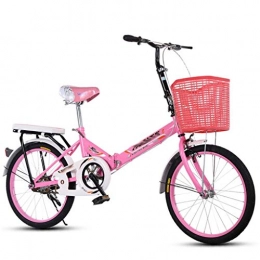 PHH Bici pieghevoli 20 Pollici Pieghevole Ultralight Portable Biciclette City Road Bicicletta Non-velocit Bici Adulta Bambini Bike (Color : Pink)