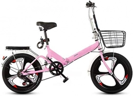 XIN Bici pieghevoli 20in Folding Bike Bicicletta Cruiser Studente Aperti Sport Mountain bike 7 velocità ultra-luce portatile pieghevole bici for Uomo Donna leggero pieghevole casuale Damping biciclette ( Color : Pink )